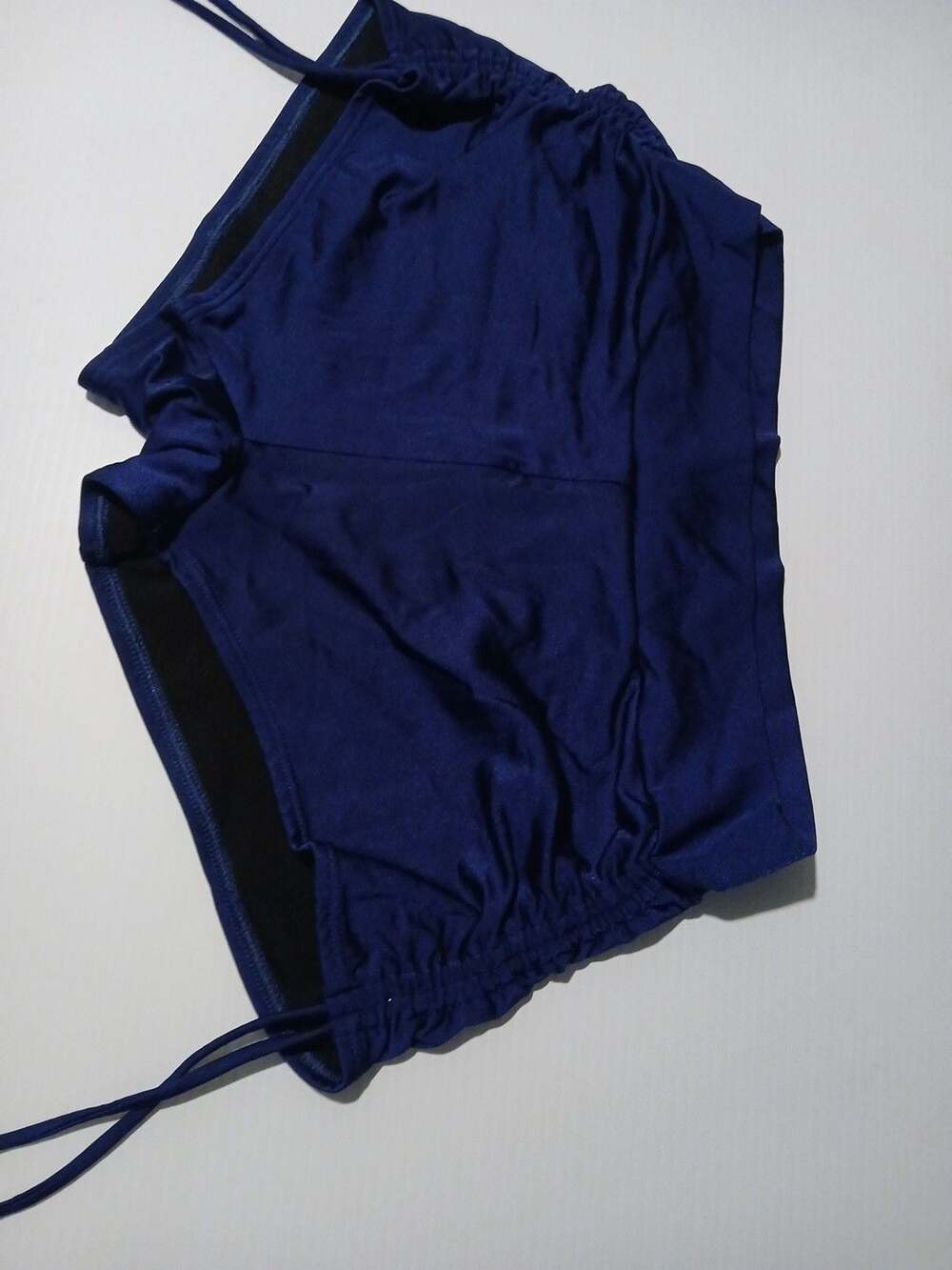 Venus Swim Bottoms Size 10 Blue Ruched Drawstring Bikini Bottom